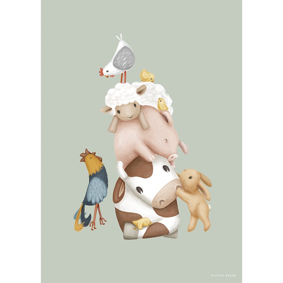 Poster - Meerkleurig - Maat A3 - Little Farm