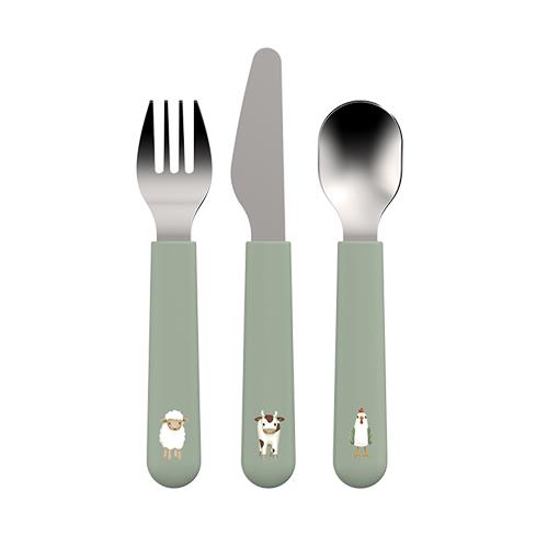 Children's cutlery set - Green - Little Farm