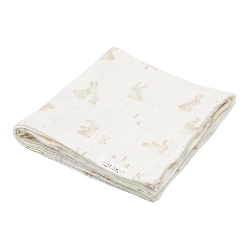 Swaddle Canvas Set hydrophil 70 x 70 Baby Hase / Beige