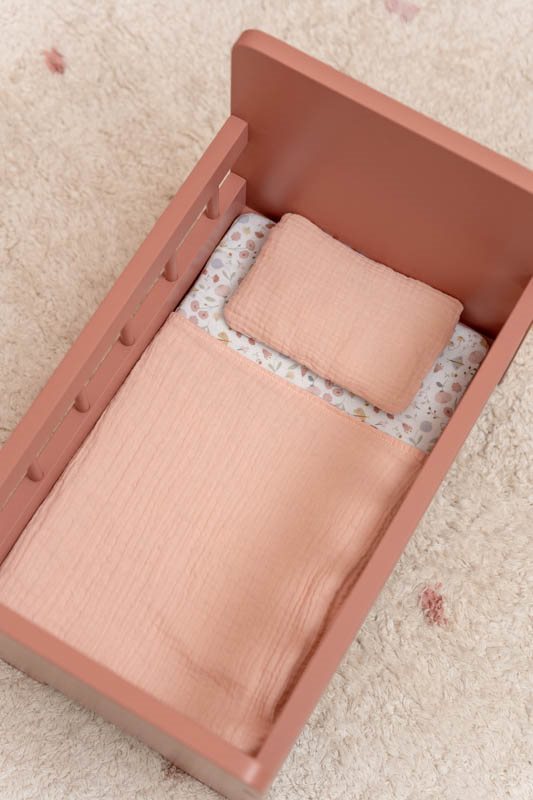 Wooden doll bed