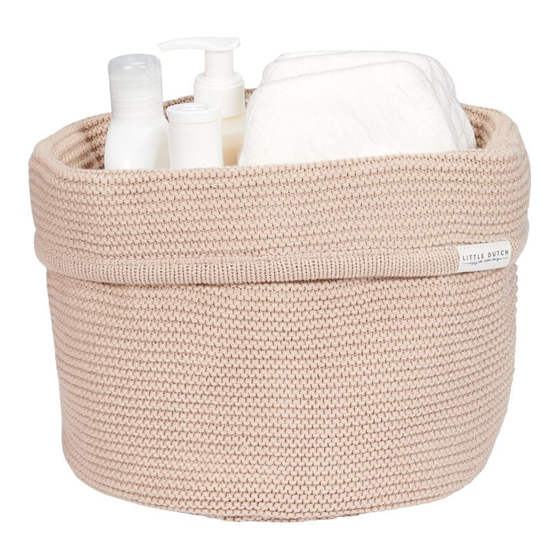 Knitted commodion basket around Beige