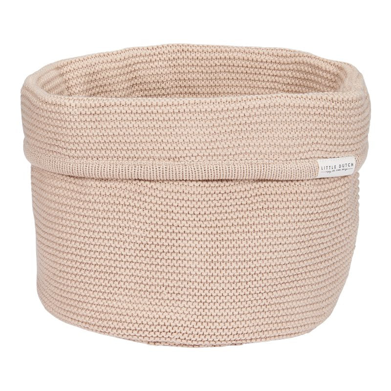 Panier de produits en tricot autour de beige