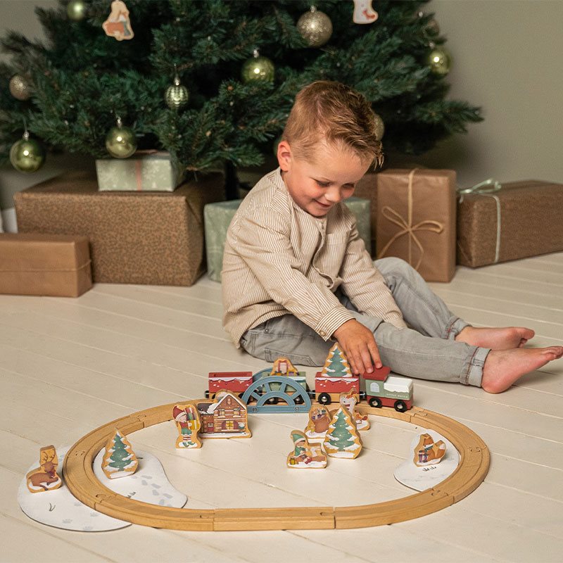 Wooden train track Christmas