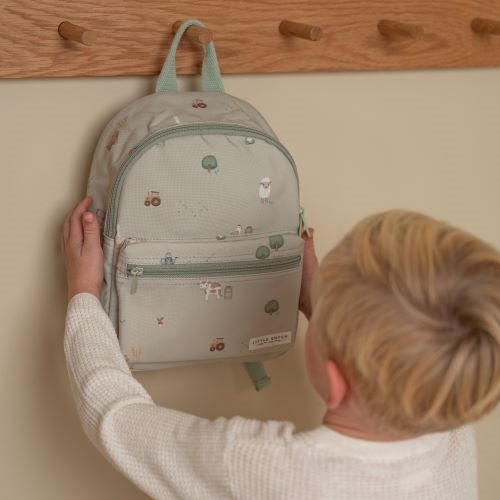 Children's grid bag - Green - Little Farm