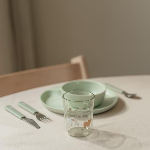Siliconen Diner Set Lion Bordje en Bestek Groen - CASA DI ELTURO Siliconen Diner Set Lion Bordje en Bestek Groen - CASA DI ELTURO