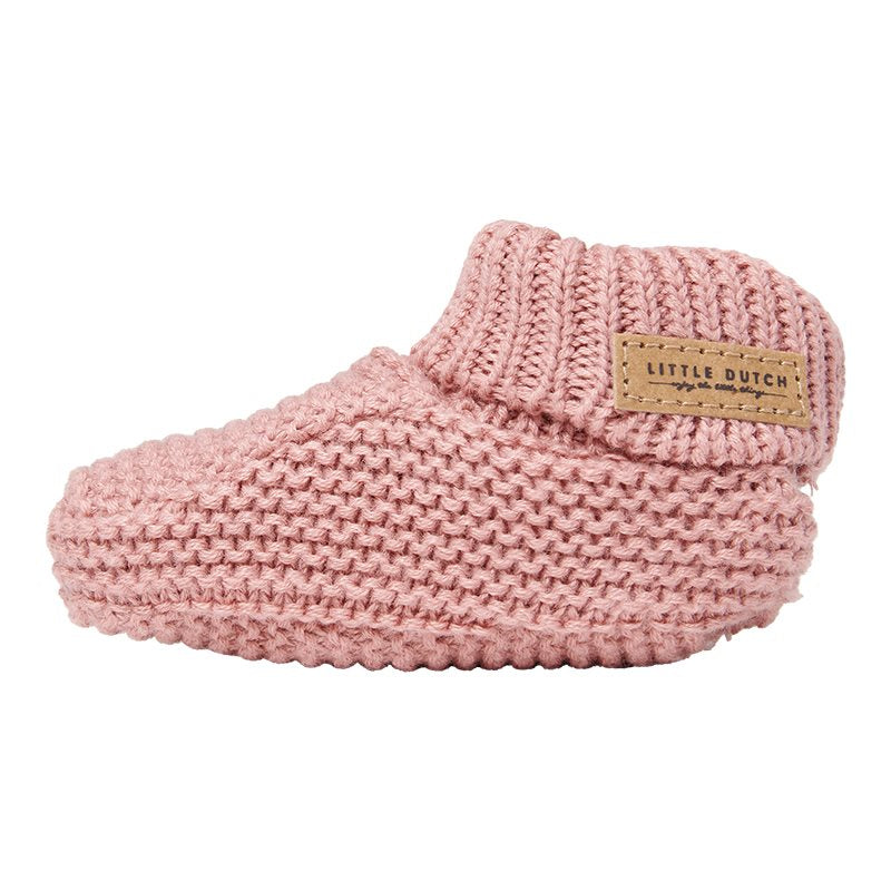 Gestrickte Babyschuhe Vintage Rosa