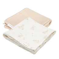 Swaddle canvas Set Hydrophile 70 x 70 Baby Bunny / Beige