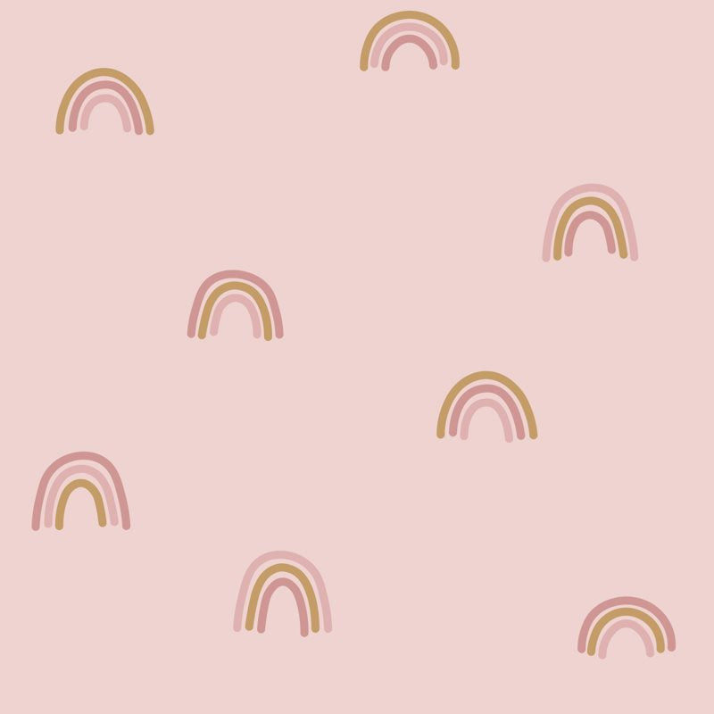 Woven wallpaper Little Rainbows Pink