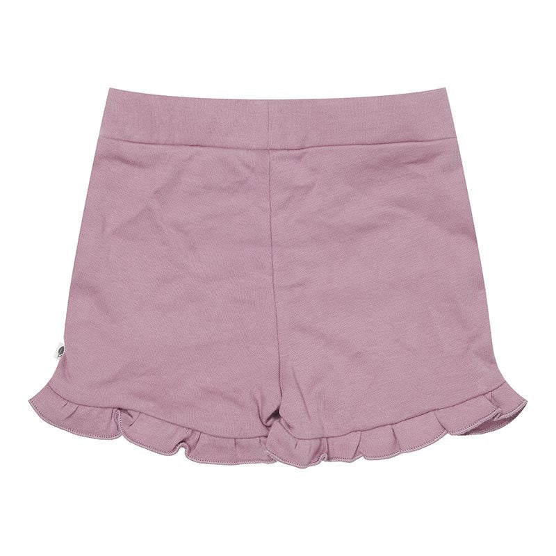 Shorts with ruffles mauve