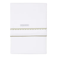 Crib Sheet Pure Olive Runded gestickt