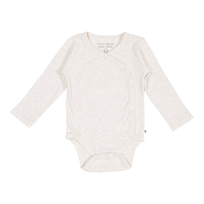 Romper Overlag Long Sleeve Rib Sand