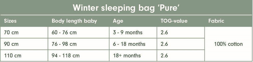 Schlafsack Winter 70 cm Pure Pink Blush 