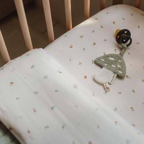 Crib fitted sheet - White - Forest Friends - Forest Treasures