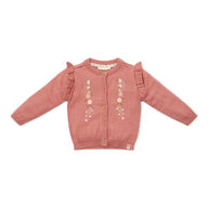 Gebreid vest - Roze - Little Farm - Opdruk