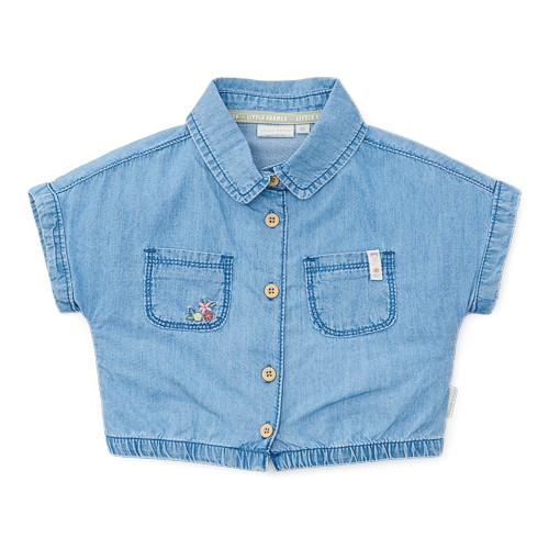 Bluse Kurzarm - blau - Little Farm