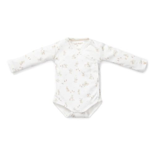 Romper Overlag Long Sleeve - White - Newborn Naturals - Baby Bunny