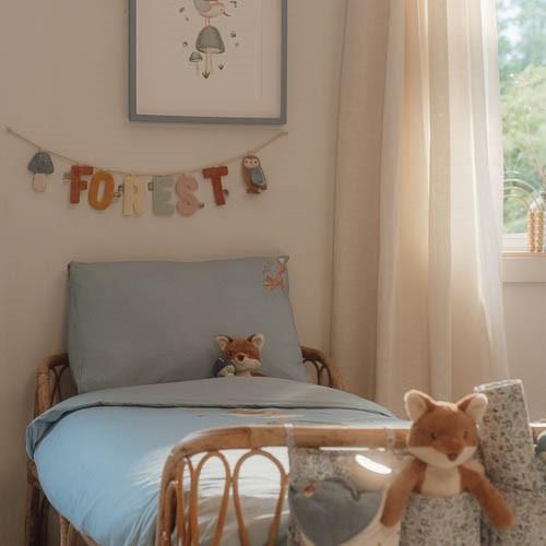 Crib Duvet Cover - Blue - Forest Friends