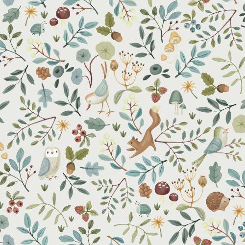 Woven wallpaper - Multicolor - Forest Friends - Forest Wonders