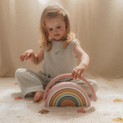 Houten Stapelregenboog - Roze - Fairy Garden