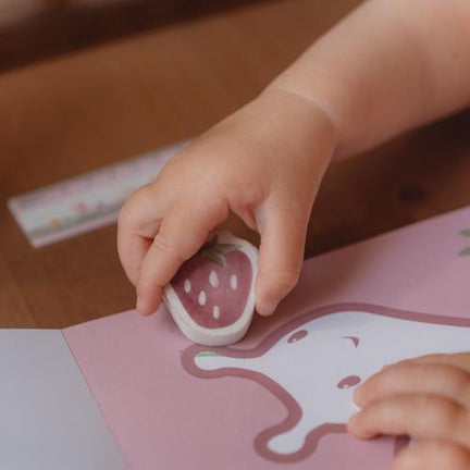 Pencil case with contents - Pink - Fairy Garden 