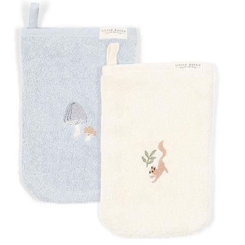 Washcloths set - blue - forest friends