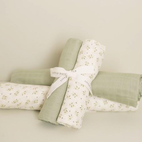 Swaddle - Groen - Maat 120 cm - Essentials - Blueberry Leaves