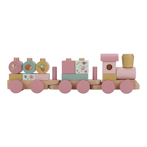 Wooden block train - Pink - Fairy Garden