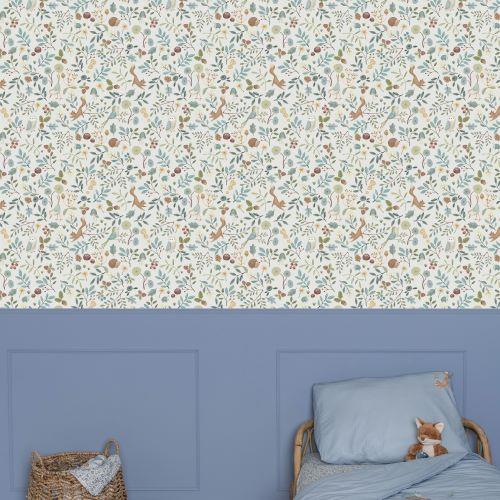 Woven wallpaper - Multicolor - Forest Friends - Forest Wonders