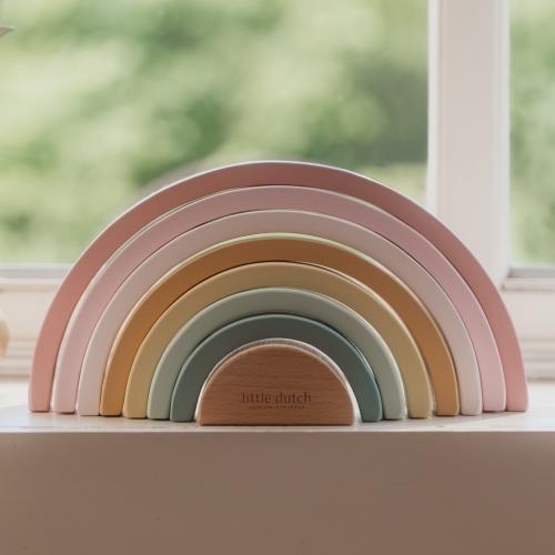 Houten Stapelregenboog - Roze - Fairy Garden