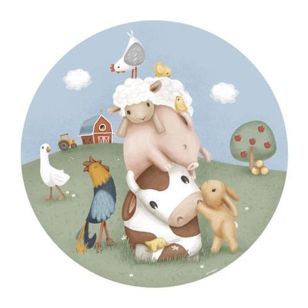 Wallpaper circle - Multicolored - Little Farm 