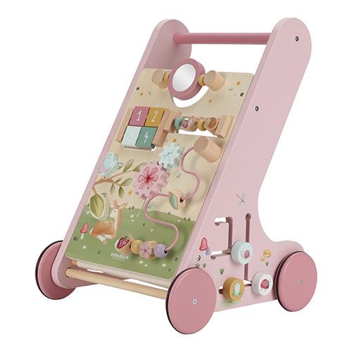 Chariot pousseur bois métal et tissu éveil et jeux Chariot pousseur bois métal et tissu éveil et jeux