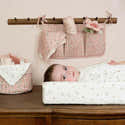 Organisateur De Couches à Suspendre Au Lit Bébé – 2 Poches, Réglable, En Coton (rose), Pour Vêtements, Jouets, Accessoires - 2