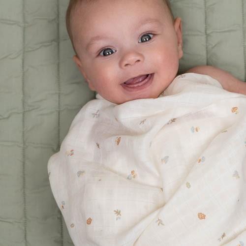 Swaddle - Wit - Maat 120 cm - Forest Friends - Forest Treasures