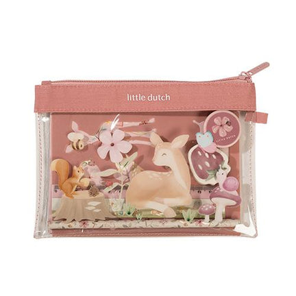 Pencil case with contents - Pink - Fairy Garden 