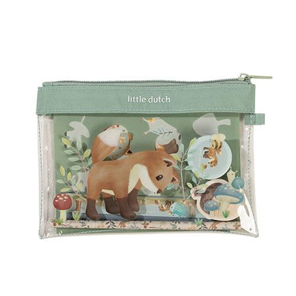Pencil case with contents - Blue - Forest Friends 