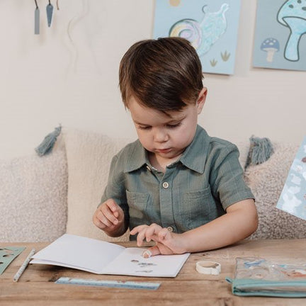 Pencil case with contents - Blue - Forest Friends 