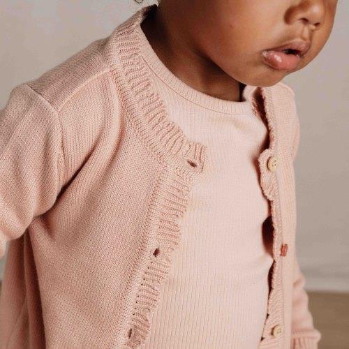 Knitted vest - Pink - Little Farm - Print