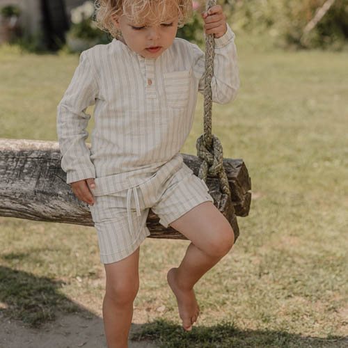 Blouse Long Sleeve - White - Forest Friends - Stripe