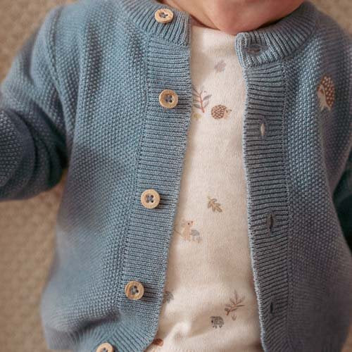 Knitted cardigan - Blue - Forest Friends