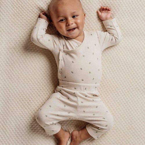 Romper Overlag Long Sleeve - Sand - Little Farm