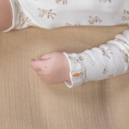 Romper Overlag Long Sleeve - White - Newborn Naturals - Baby Bunny