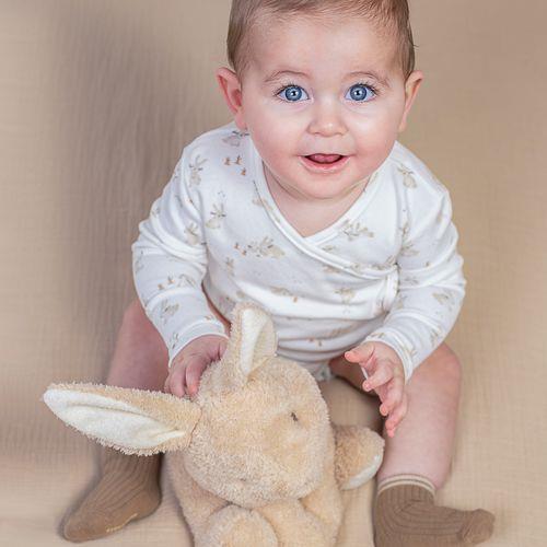 Romper Overlag Long Sleeve - White - Newborn Naturals - Baby Bunny