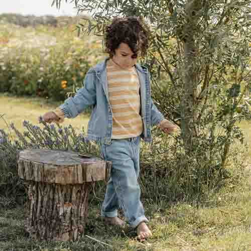 Sweater - Geel - Forest Friends - Stripe