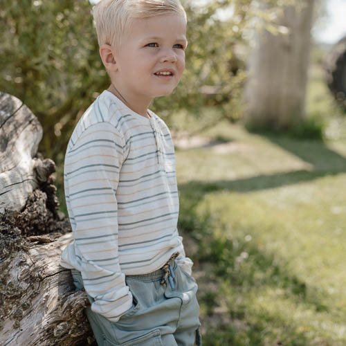 Shirt Long Sleeve - White - Forest Friends - Stripe