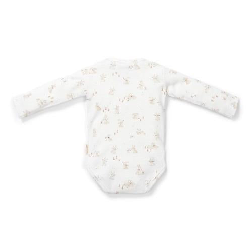 Romper Overlag Long Sleeve - White - Newborn Naturals - Baby Bunny