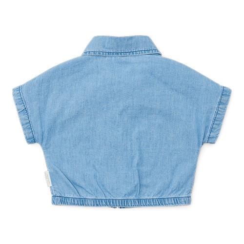 Bluse Kurzarm - blau - Little Farm