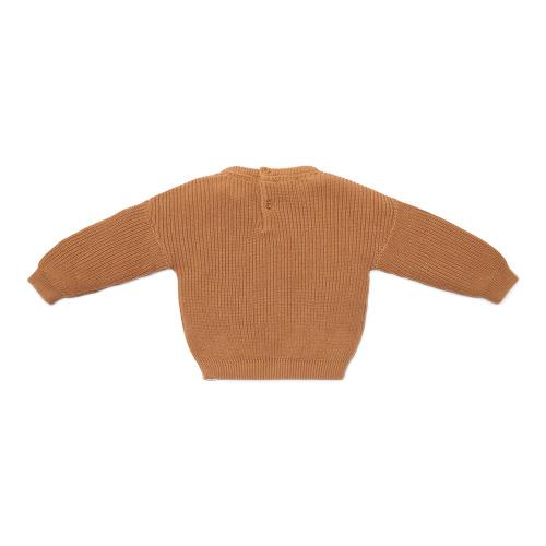 Pull tricoté - Brown - Little Farm - Imprimer