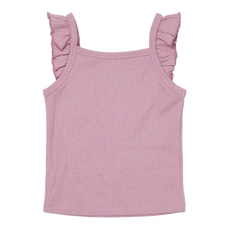 Singlet met volants Mauve