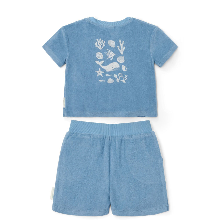 t-shirt-en-short-blauw-sea-life