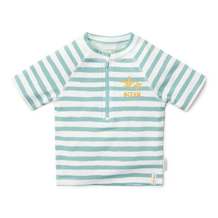 zwemshirt-korte-mouw-groen-seashells-and-stripes